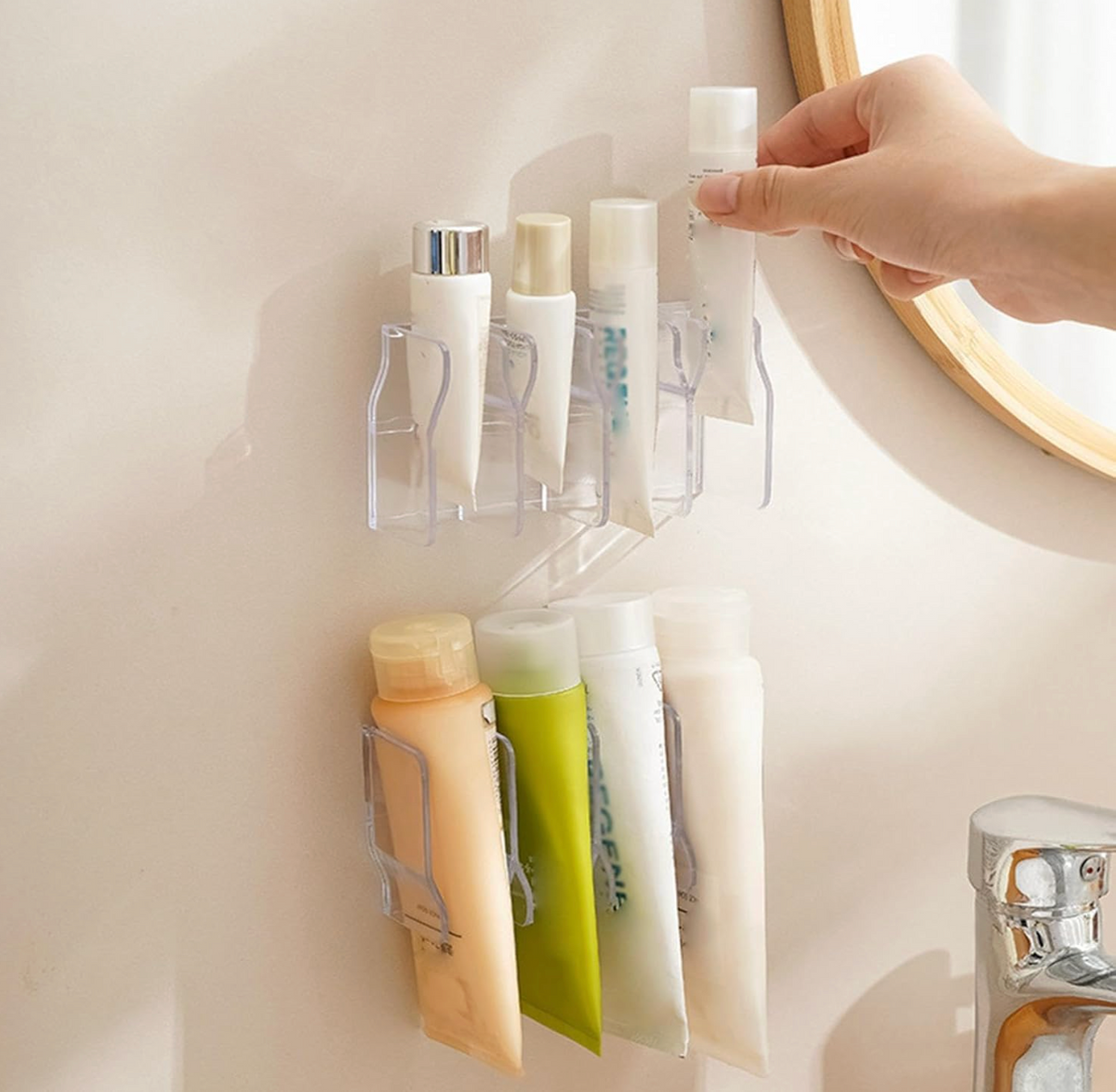 Toiletries Clips Self Adhesive Wall Mounted Rack